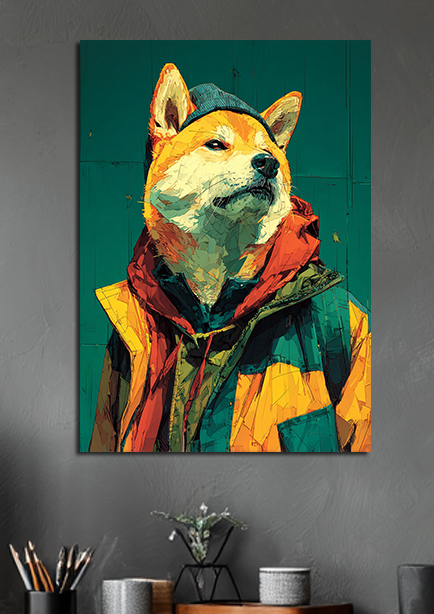 Tableau Shiba Inu moderne
