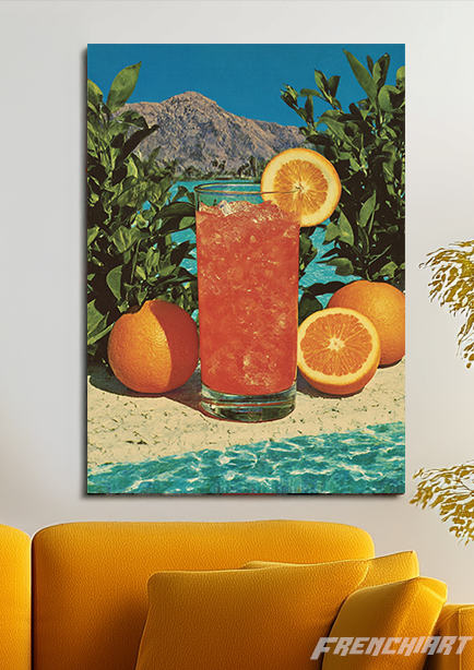 Tableau d’art cocktail orange