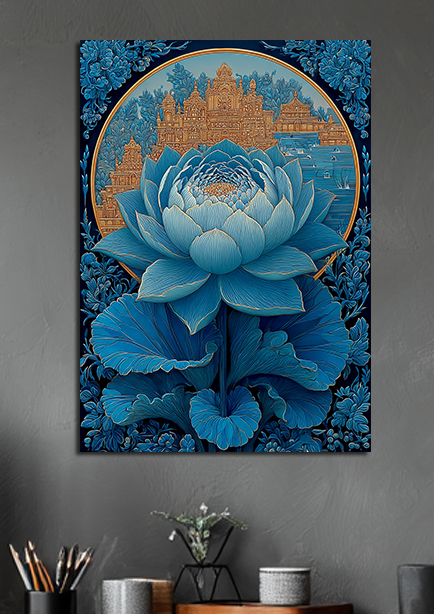 Tableau mural Lotus bleu