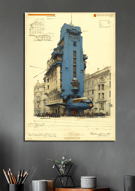 Affiche architecturale urbaine