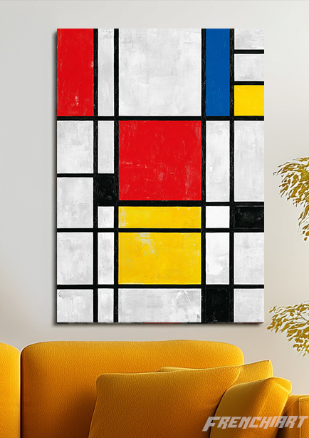 Tableau abstrait inspiré de Mondrian