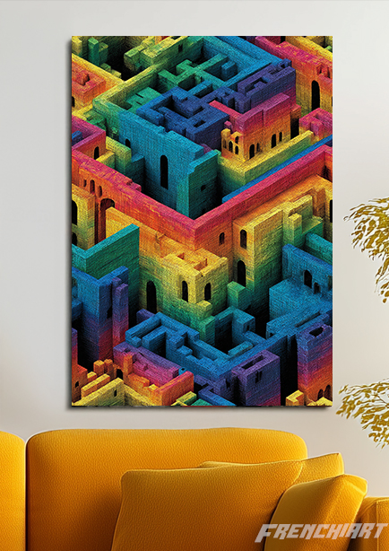 Tableau mural labyrinthe coloré