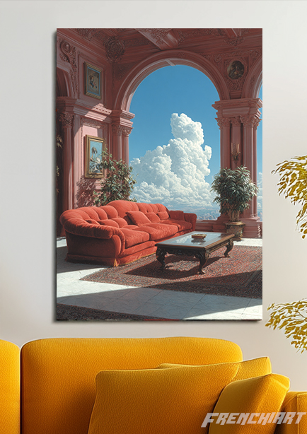 Affiche décorative boucle d'art ciel et salon