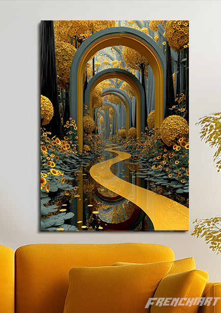 Tableau mural chemin doré