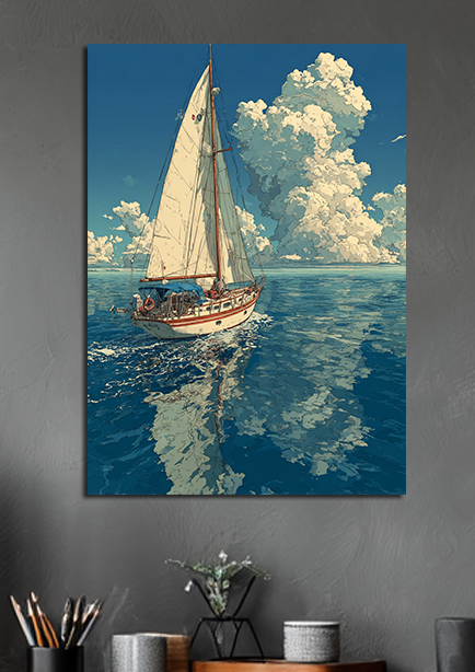 Tableau Voilier sur l'océan