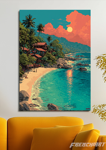 Tableau mural plage tropicale
