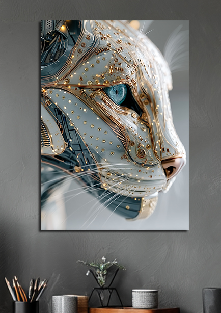 Tableau Chat Futuriste