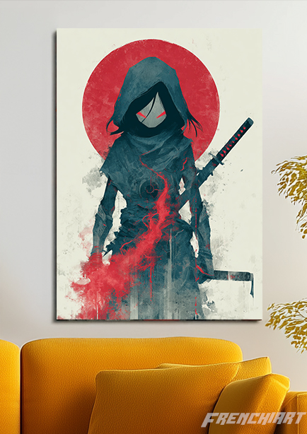 Tableau mural samouraï mystérieux