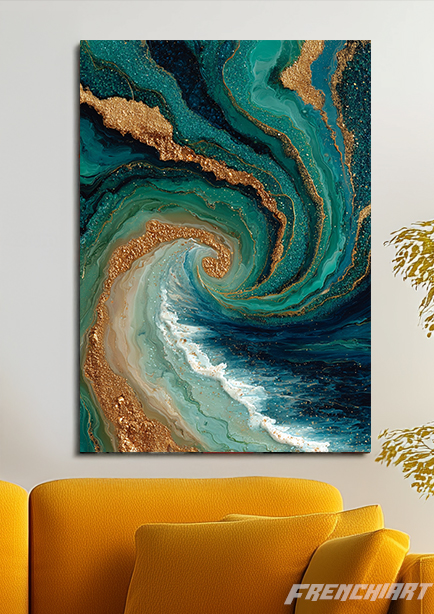 Tableau abstrait tourbillon marin