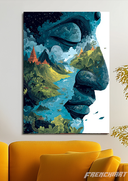 Tableau mural Bouddha paysage