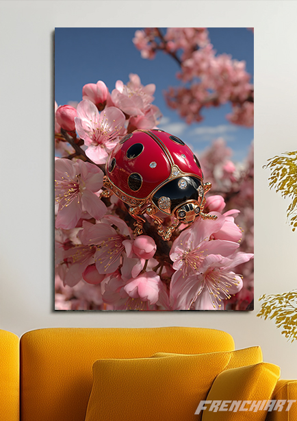 Tableau Coccinelle en fleurs