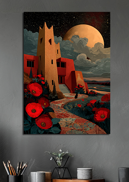 Affiche artistique de paysage fantastique