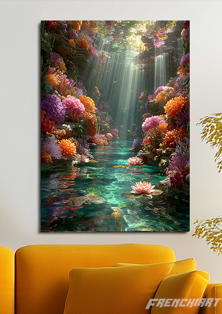 Tableau mural paysage sous-marin