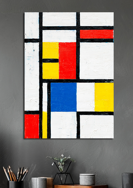 Tableau abstrait inspiré de Mondrian