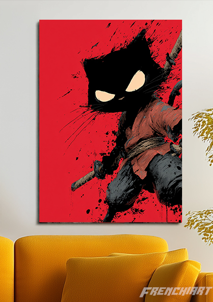 Affiche murale Chat Samouraï