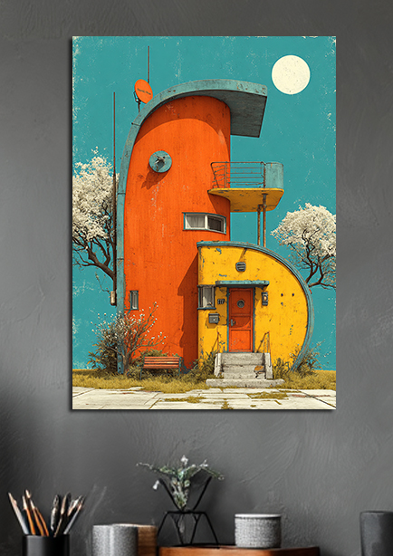 Affiche artistique de maison moderne