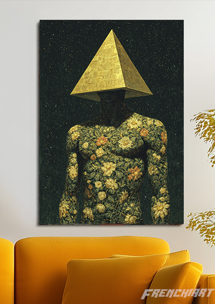 Tableau d'art contemporain – Homme pyramide floral