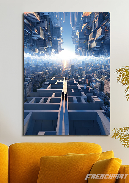 Affiche murale de ville futuriste