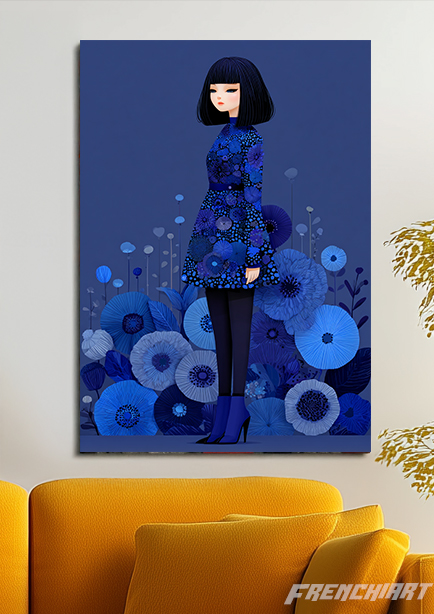 Tableau femme en bleu