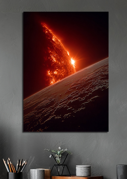 Affiche murale planète et soleil