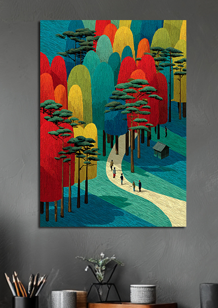 Affiche Murale Forêt Colorée