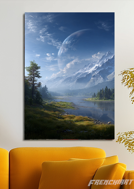 Tableau mural paysage futuriste