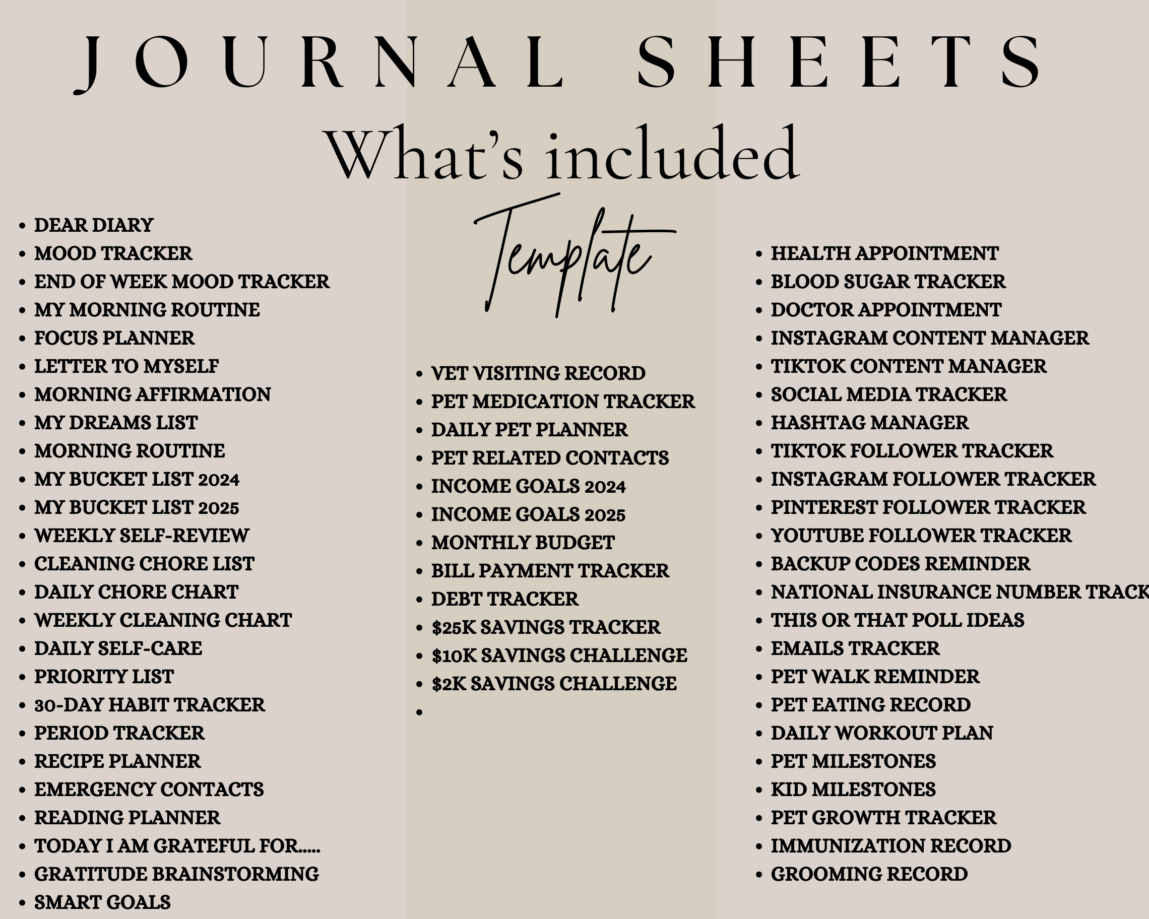 Journal Sheets