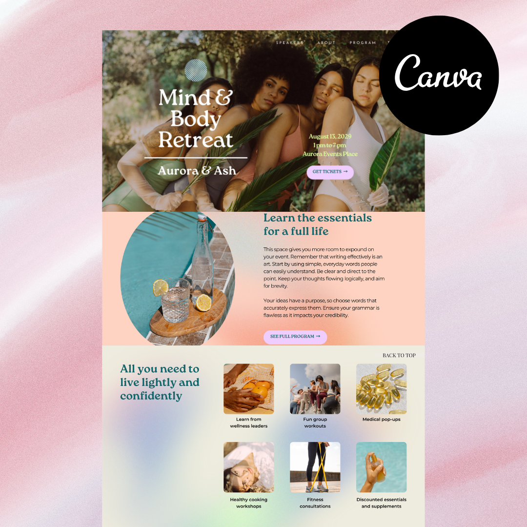 Editable Event Website Template