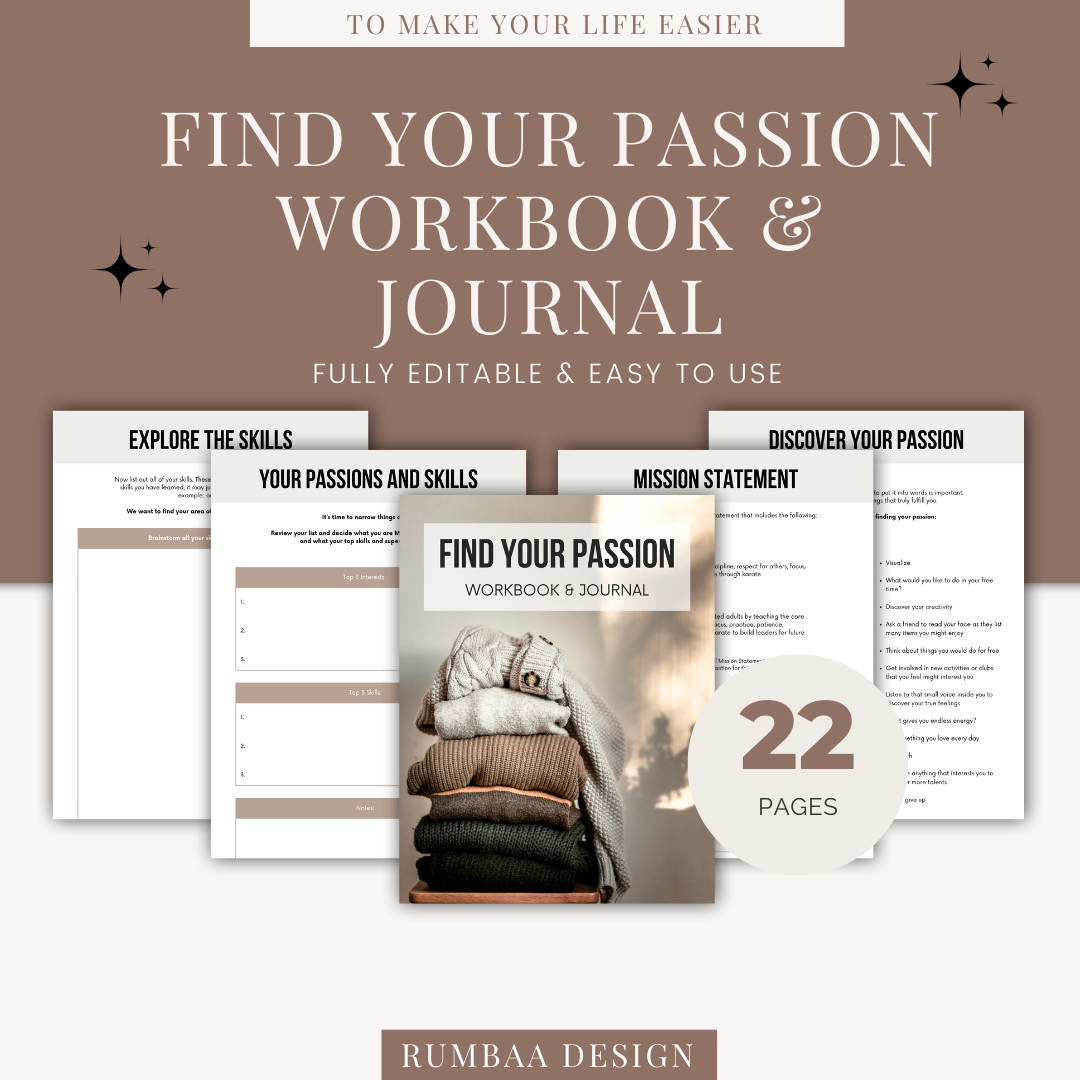 Find Your Passion Workbook & Journal