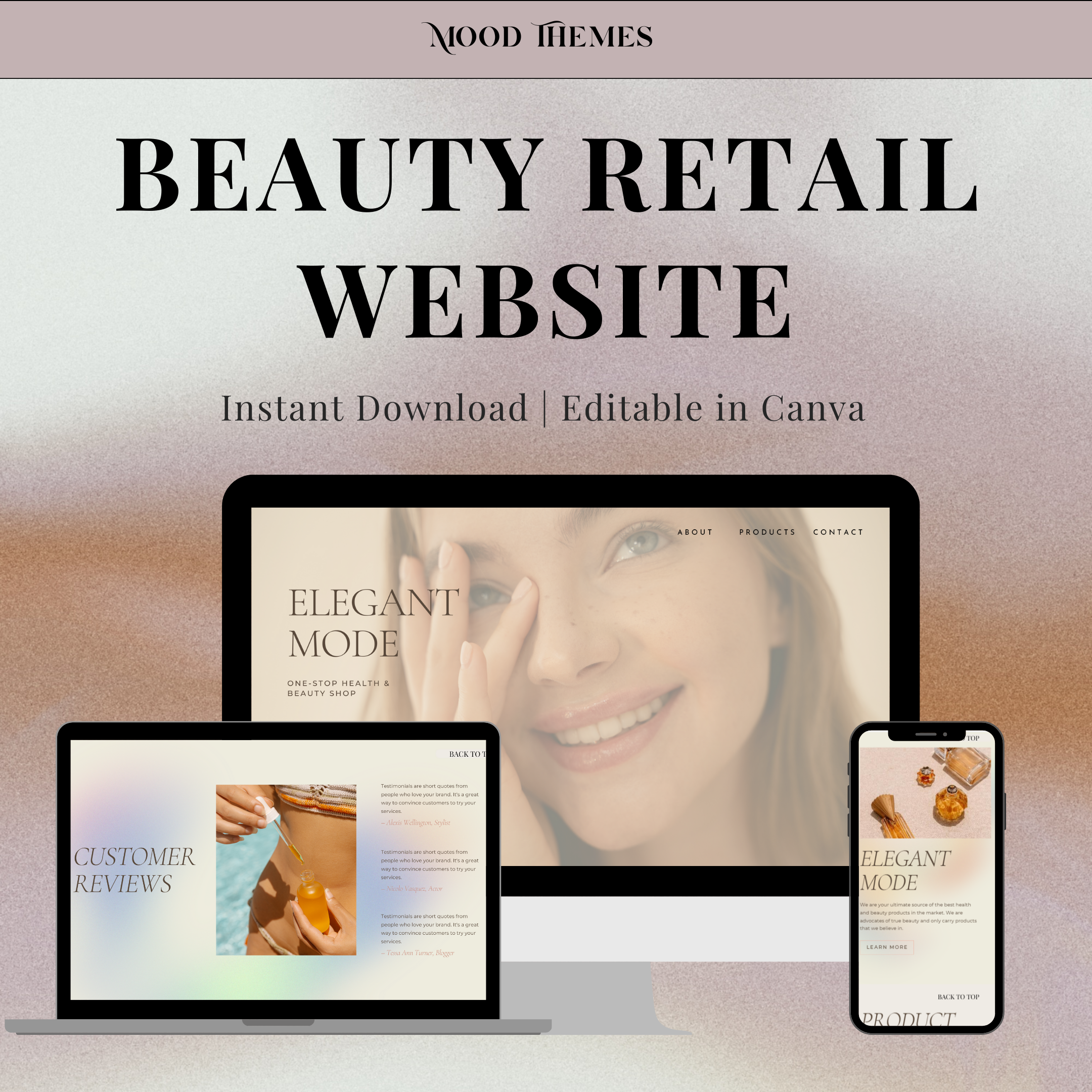 Beauty Retail Canva Website Template