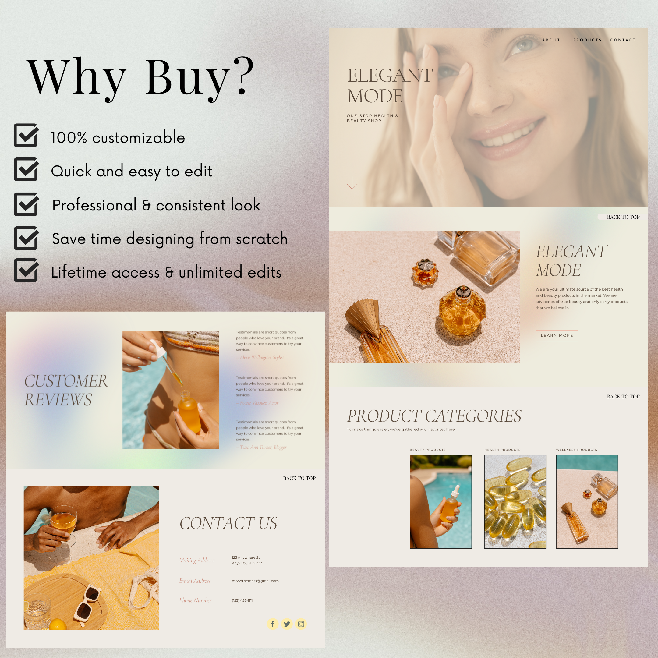 Beauty Retail Canva Website Template