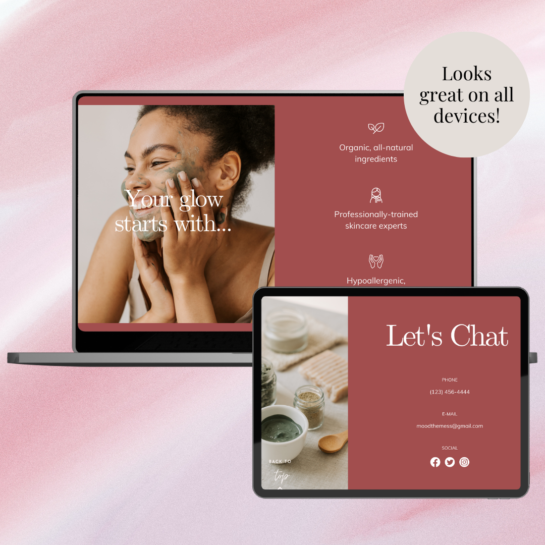 Editable Beauty Website Template