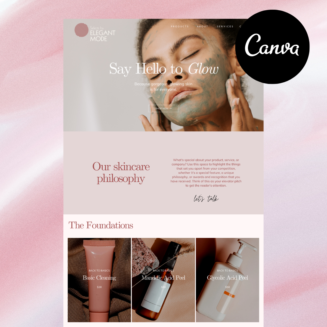 Editable Beauty Website Template