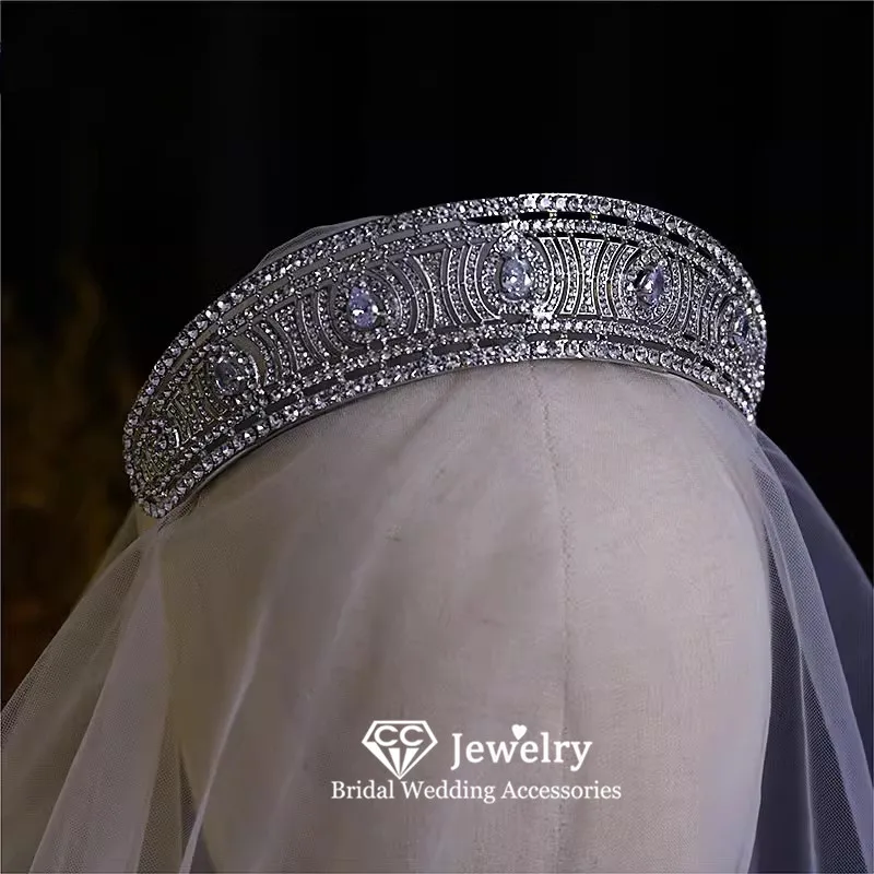 Women’s Fntasy Tiara – Handmade Crystal Crown Headband, Water Drop Design
