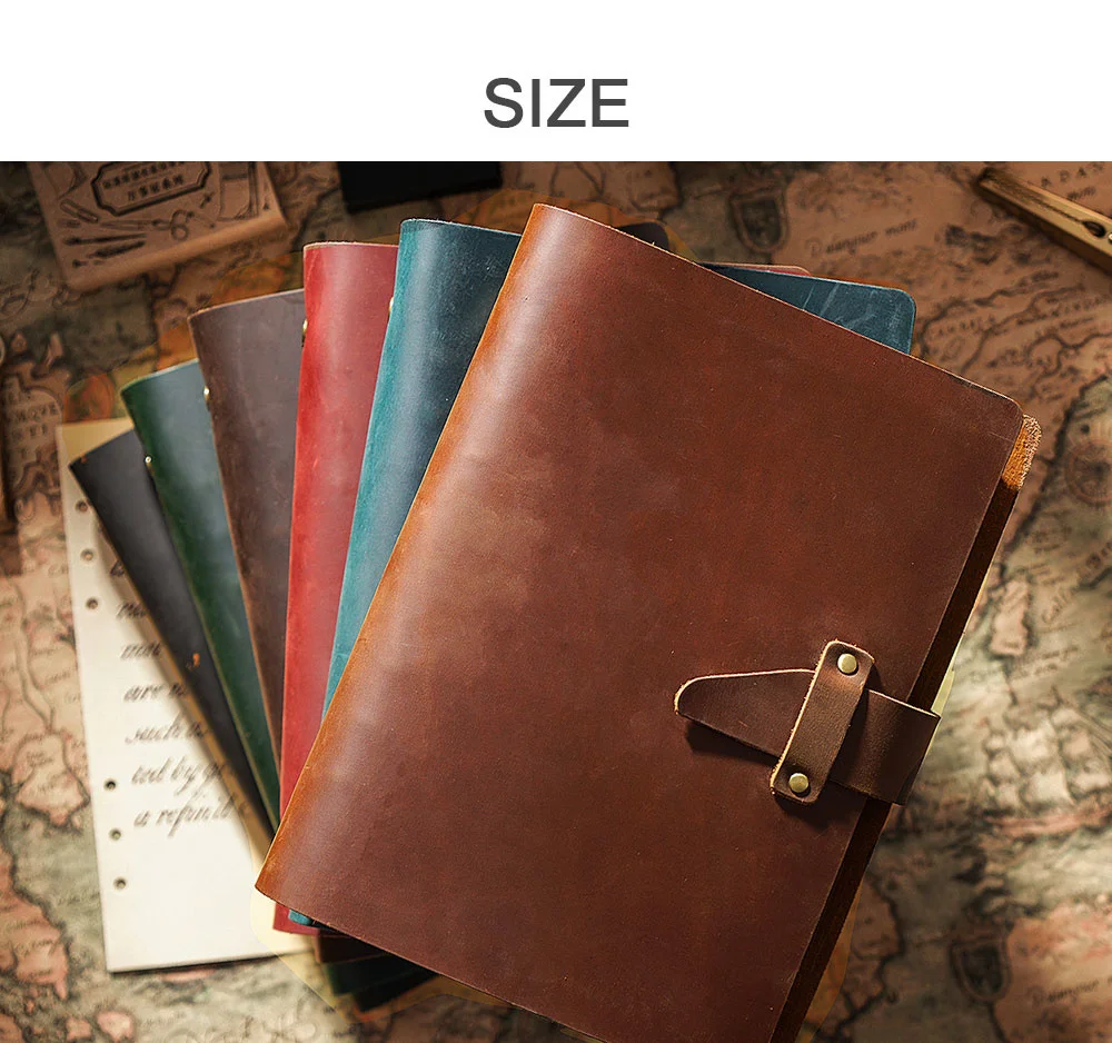 Vintage A5 Leather Ring-Binder Notebook – Genuine Leather Diary, Sketchbook & Planner
