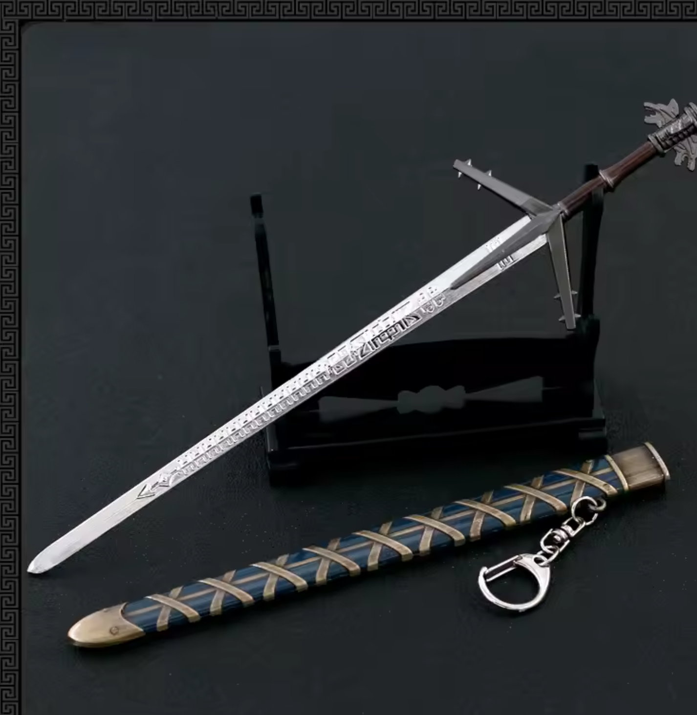The Witcher Aerondight Sword Keychain – Fantasy Weapon Replica in Steel