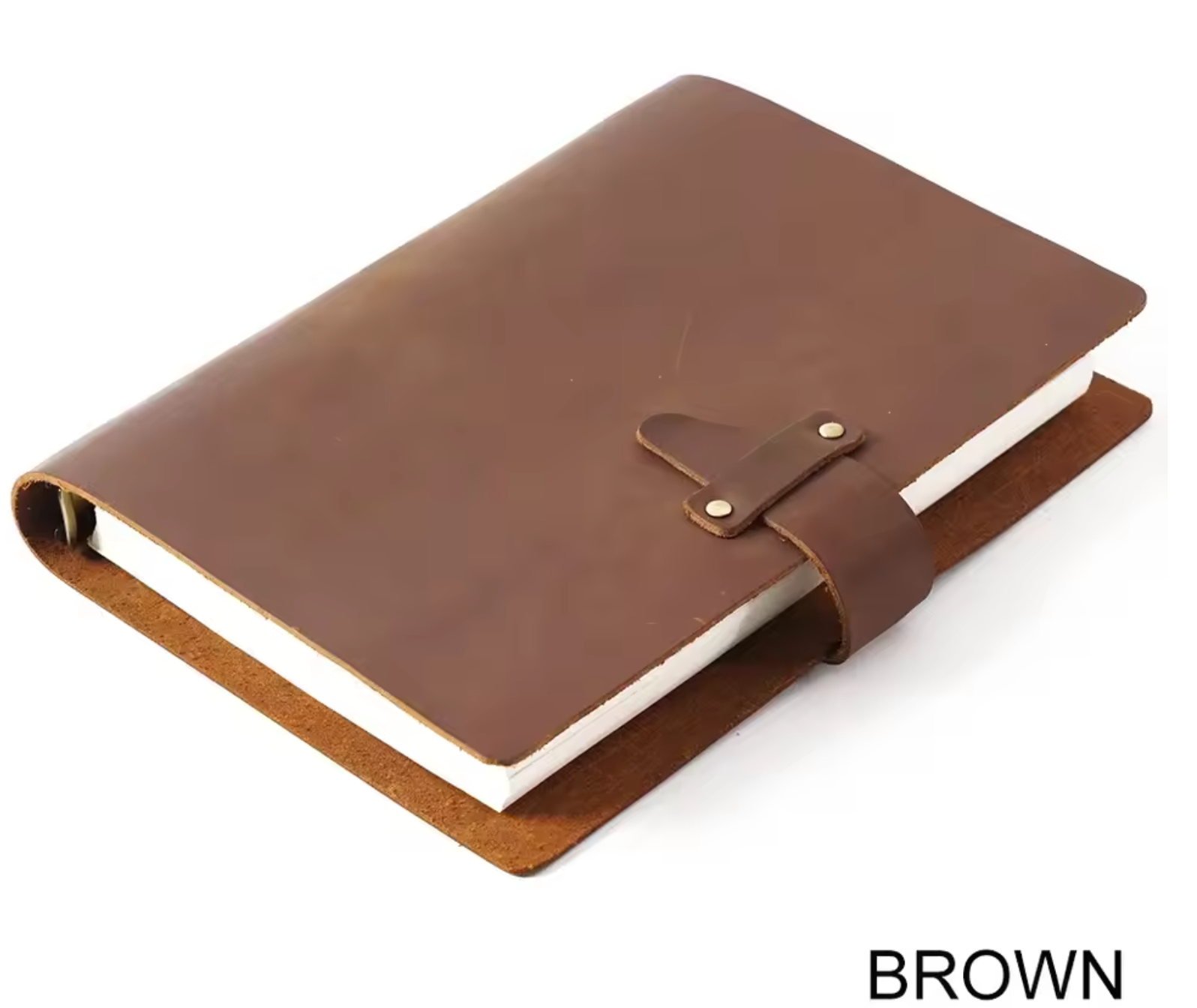 Vintage A5 Leather Ring-Binder Notebook – Genuine Leather Diary, Sketchbook & Planner