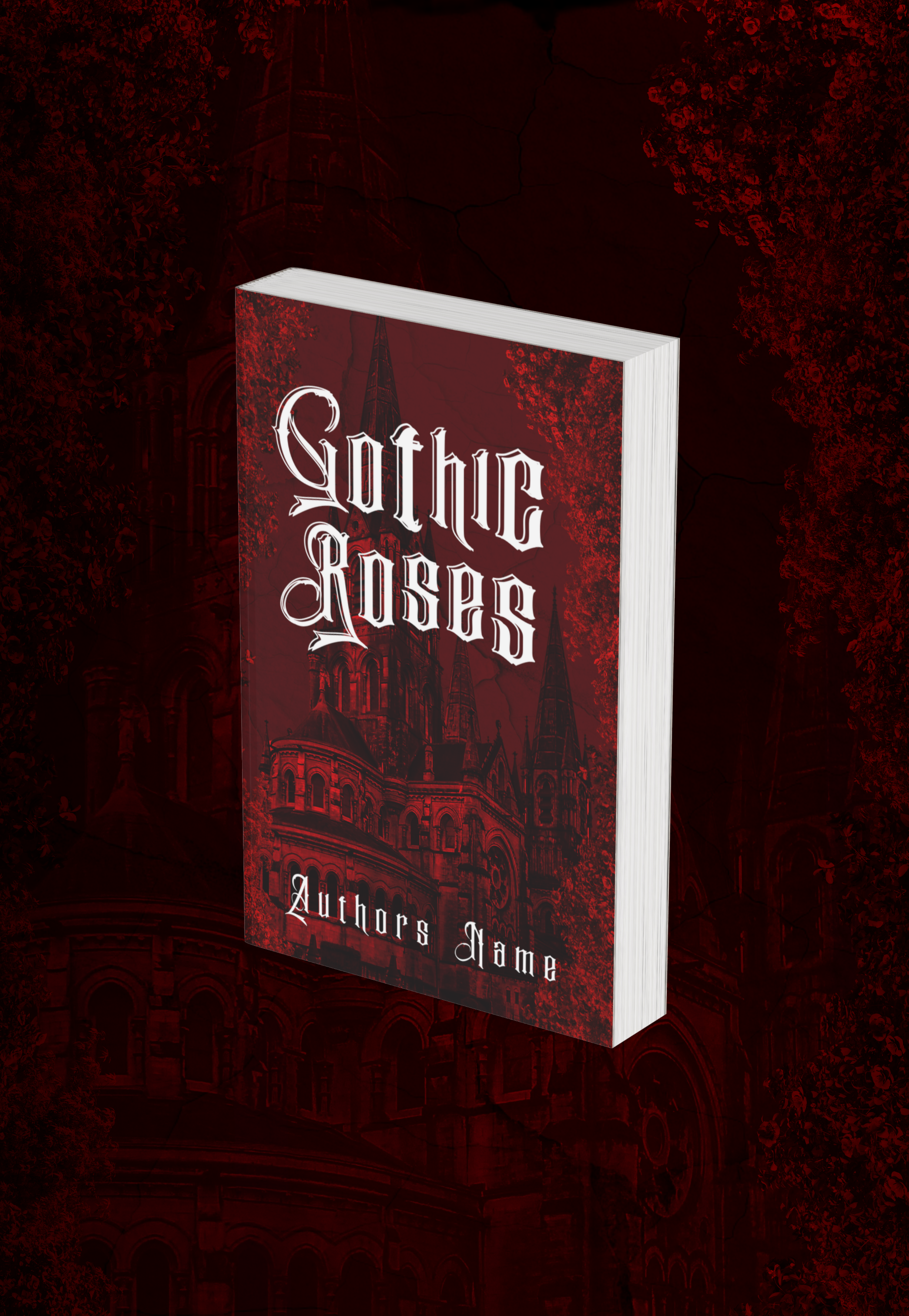 Pre-Made Full Wrap Book Cover – Gothic Romance, Dark Fantasy Romance, Gothic manor, haunted estate, cursed roses