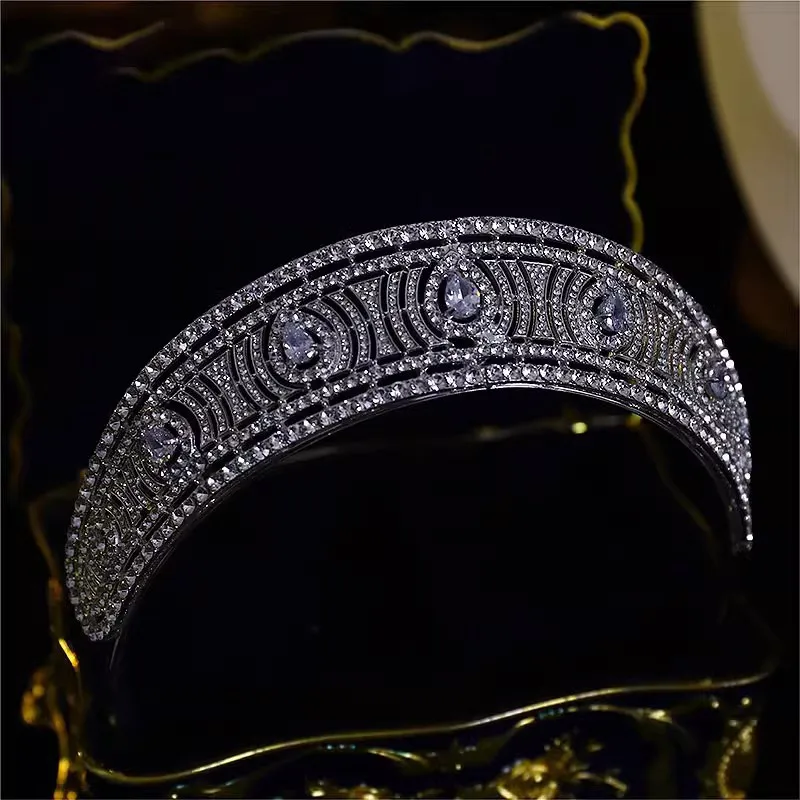 Women’s Fntasy Tiara – Handmade Crystal Crown Headband, Water Drop Design