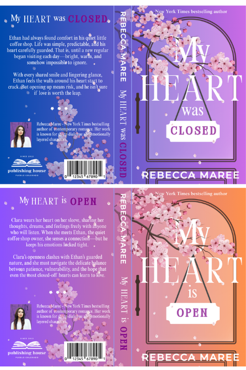 Pre-Made Full Wrap Book Covers bundle - My heart was closed, my heart is open