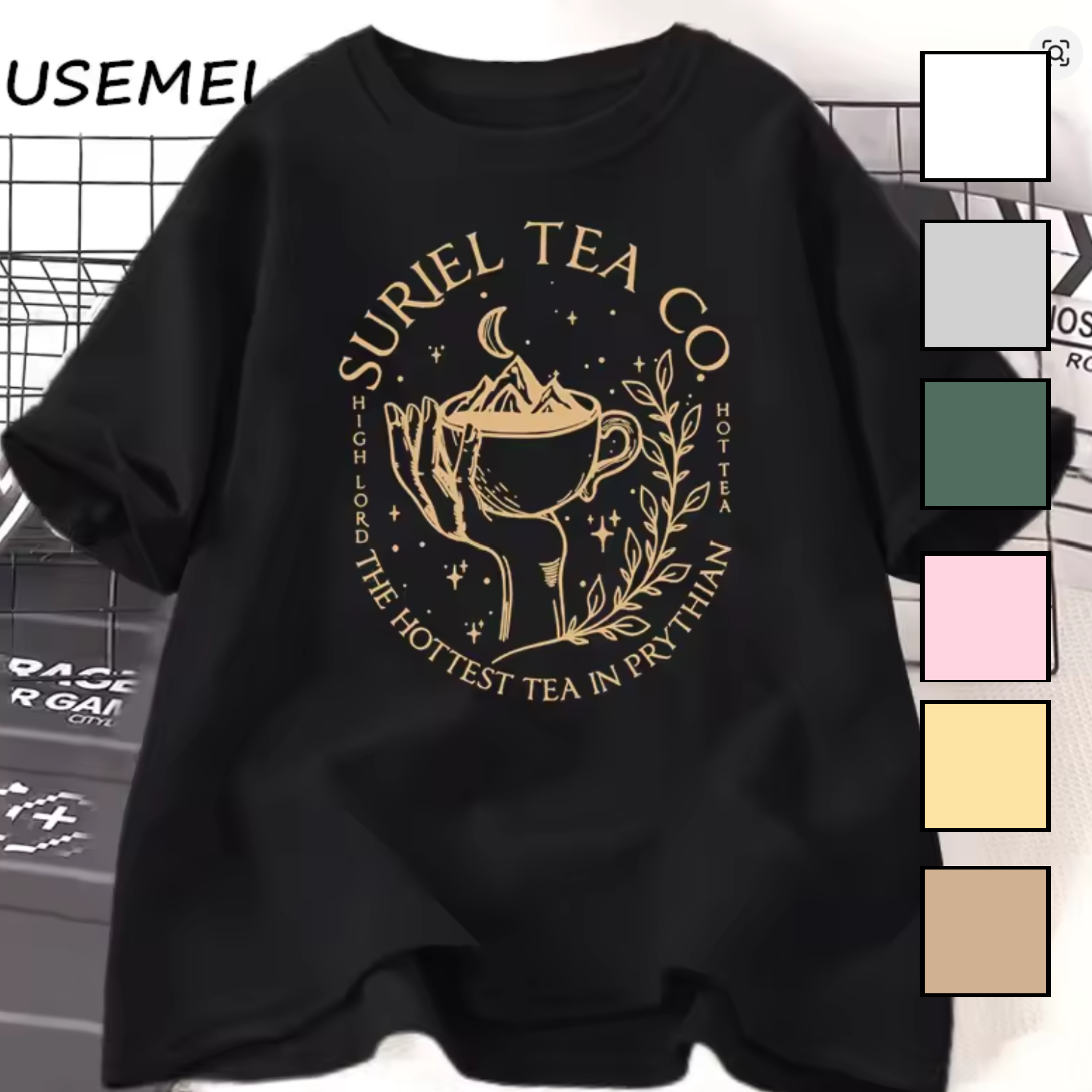 Suriel Tea Co Banned Books T-Shirt – Cotton ACOTAR Book Lover Tee, Short Sleeve Aesthetic Top
