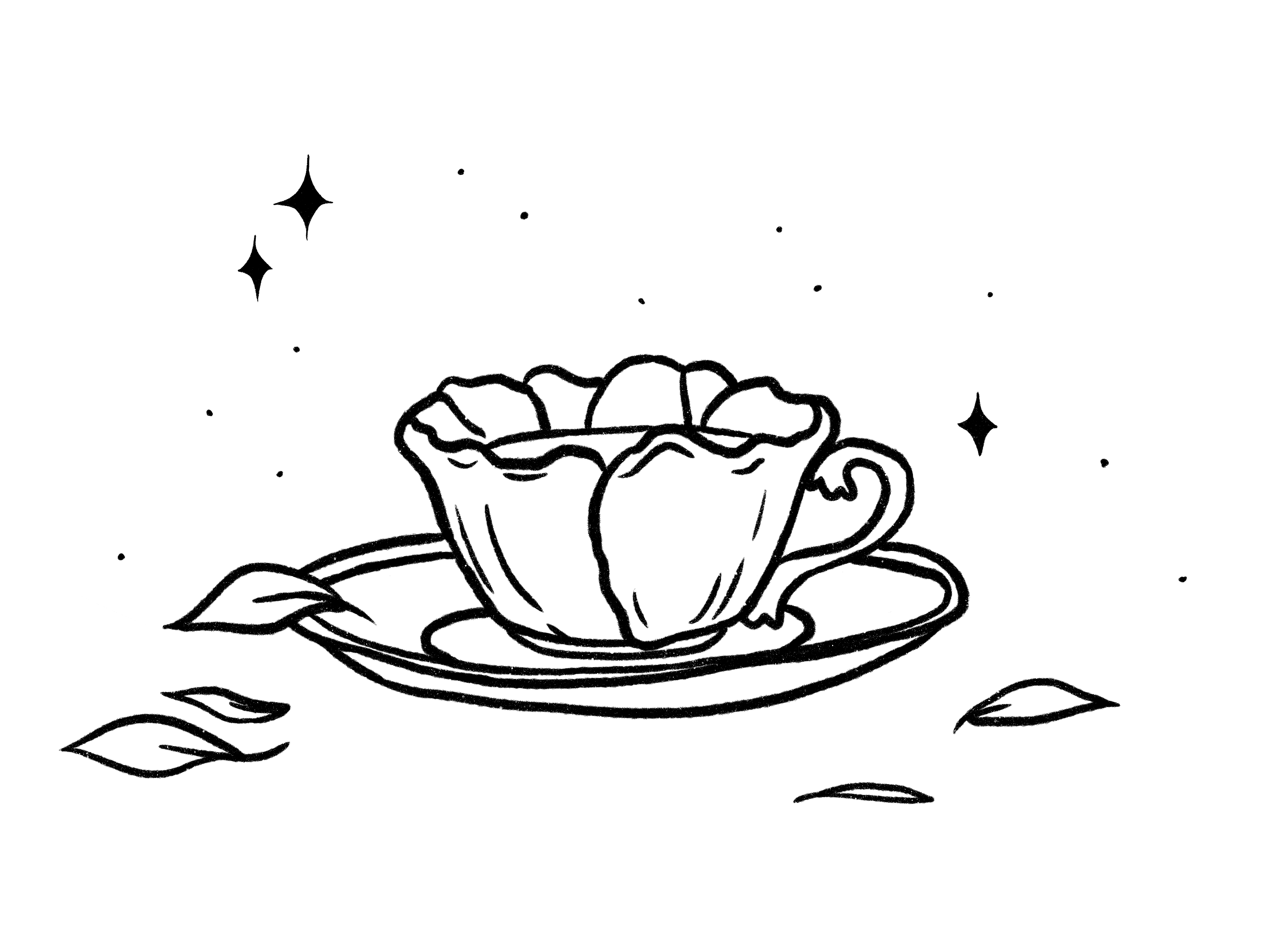Flowers petal Tea Cup