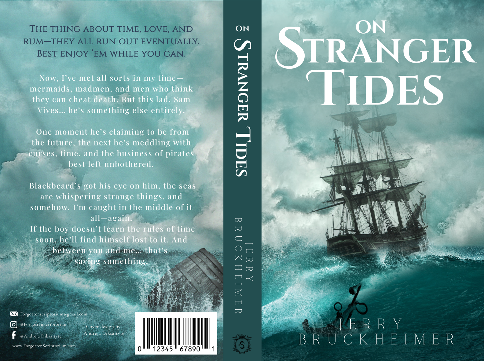 Pre-Made Full Wrap Book Cover - Pirates, travel, adventure 