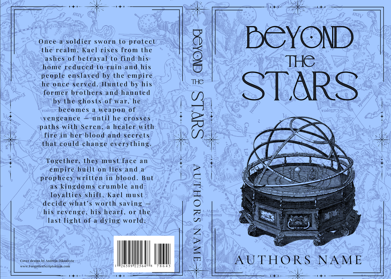 Pre-Made Full Wrap Book Cover – Celestial Prophecy Fantasy, Romance, YA