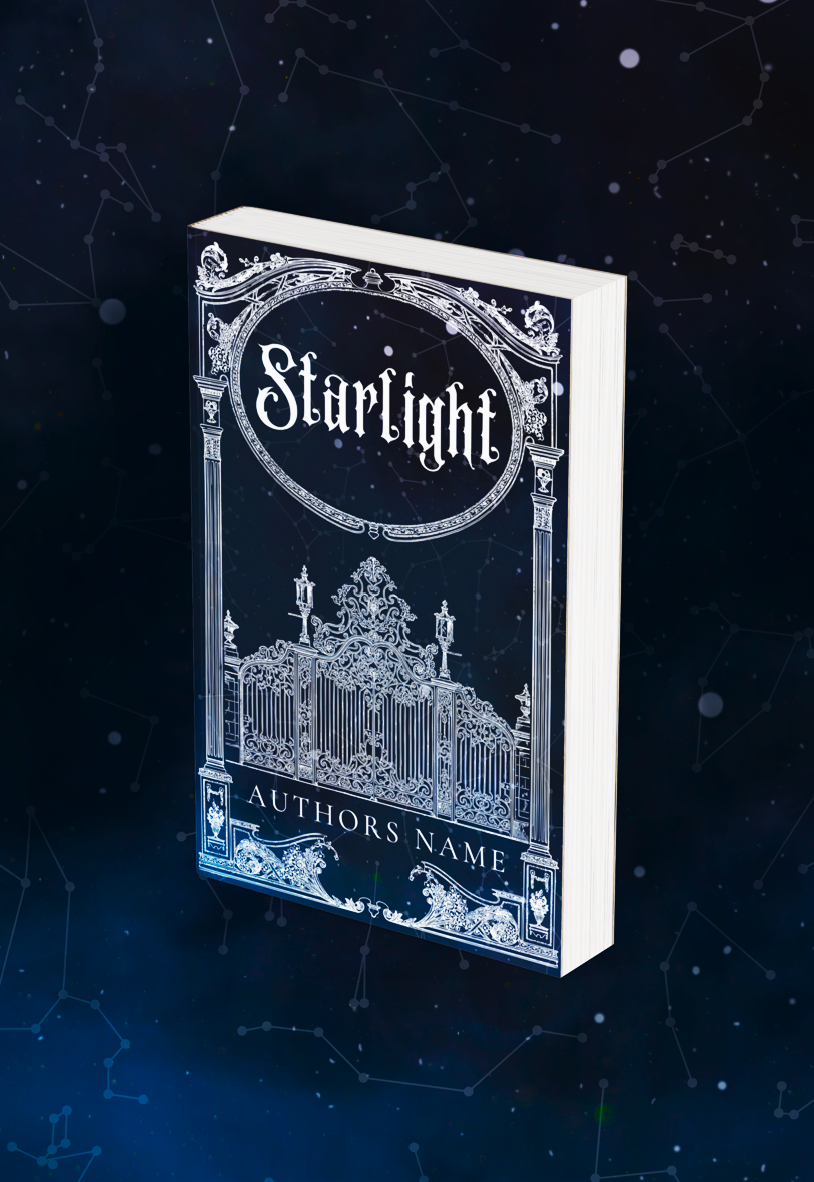 Pre-Made Full Wrap Book Cover — Dark Fantasy, Night sky, Stars Romance Theme