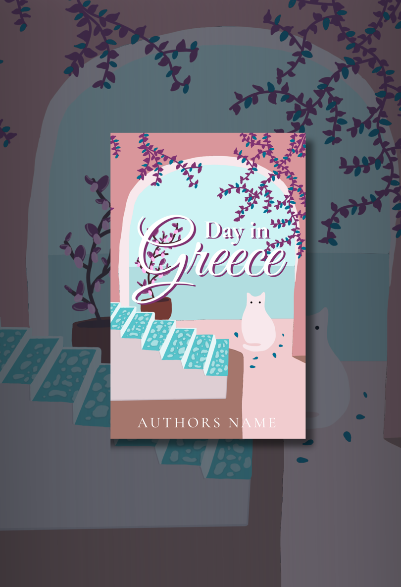 Pre-Made Full Wrap Book Cover – Contemporary Romance, Greece, Summer Love Theme