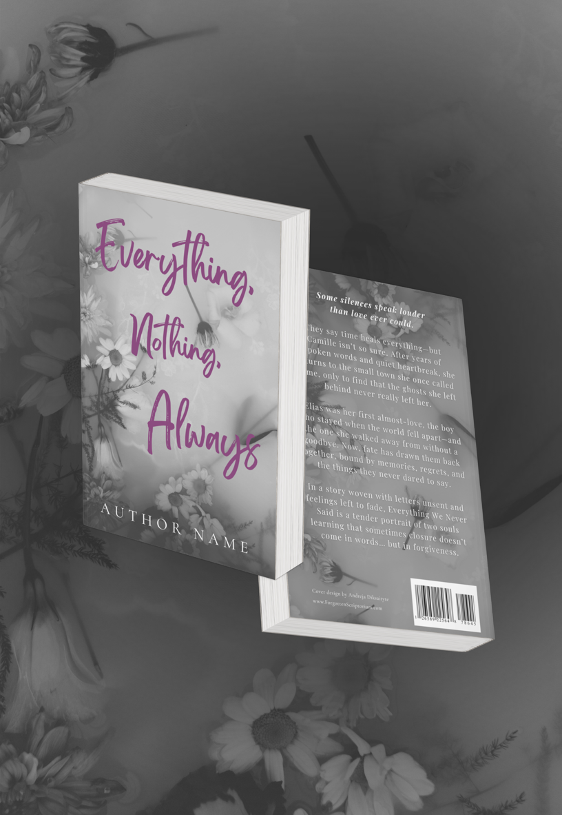 Pre-Made Full Wrap Book Cover – Contemporary Romance, Emotional Fiction Theme