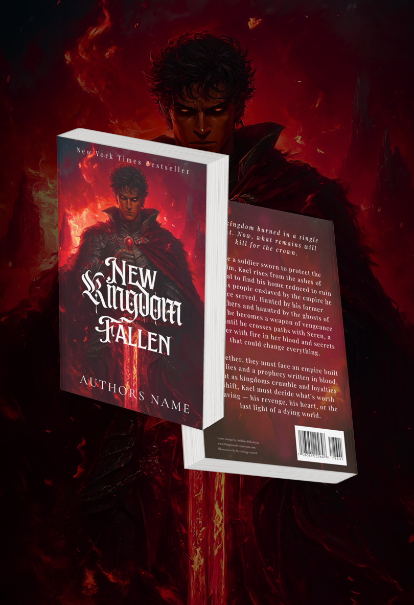 Pre-Made Full Wrap Book Cover — Dark Fantasy, War, Romance Theme