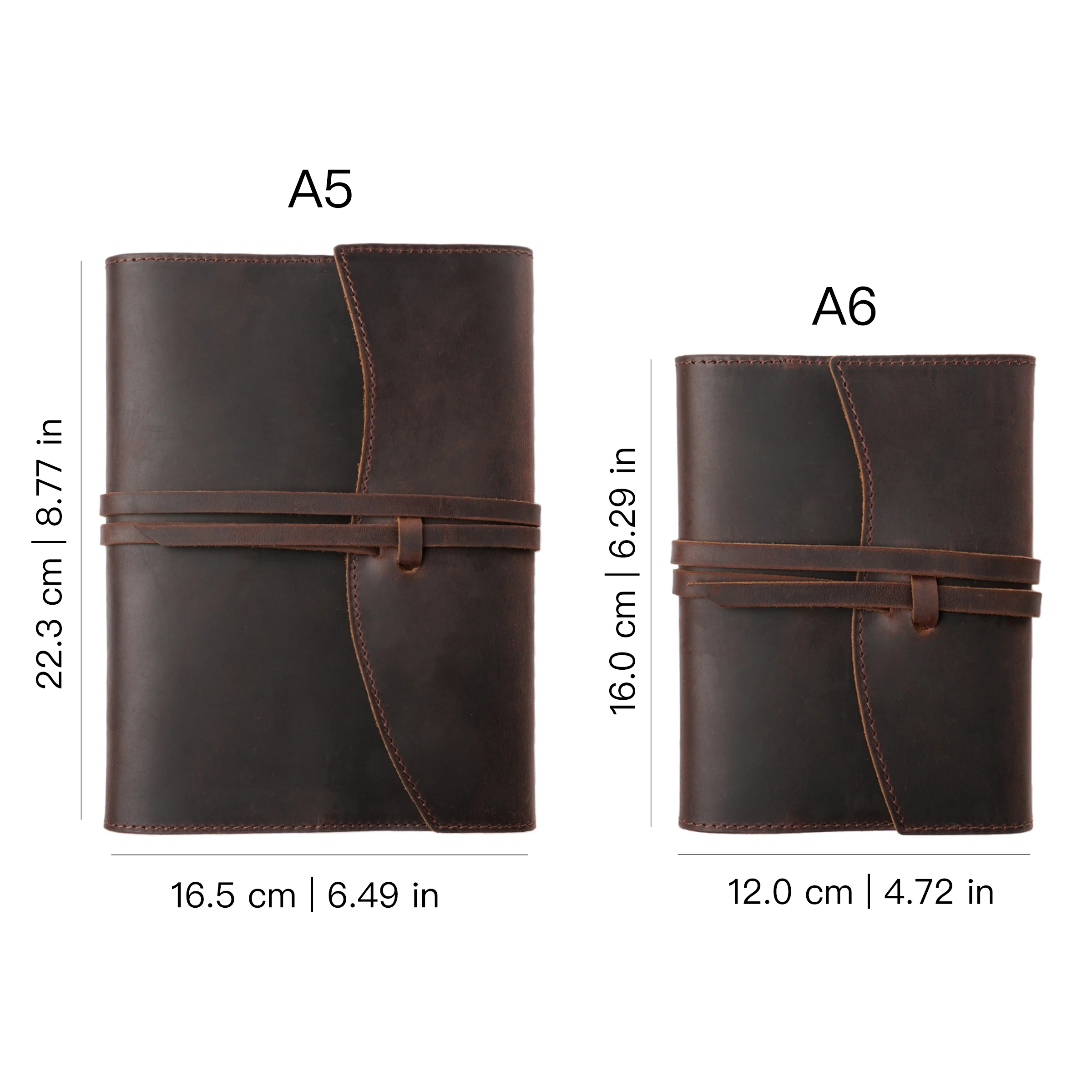 Genuine Leather Notebook Cover – A5/A6 Retro Journal for Midori Notebooks, Portable Diary & Writing Stationery