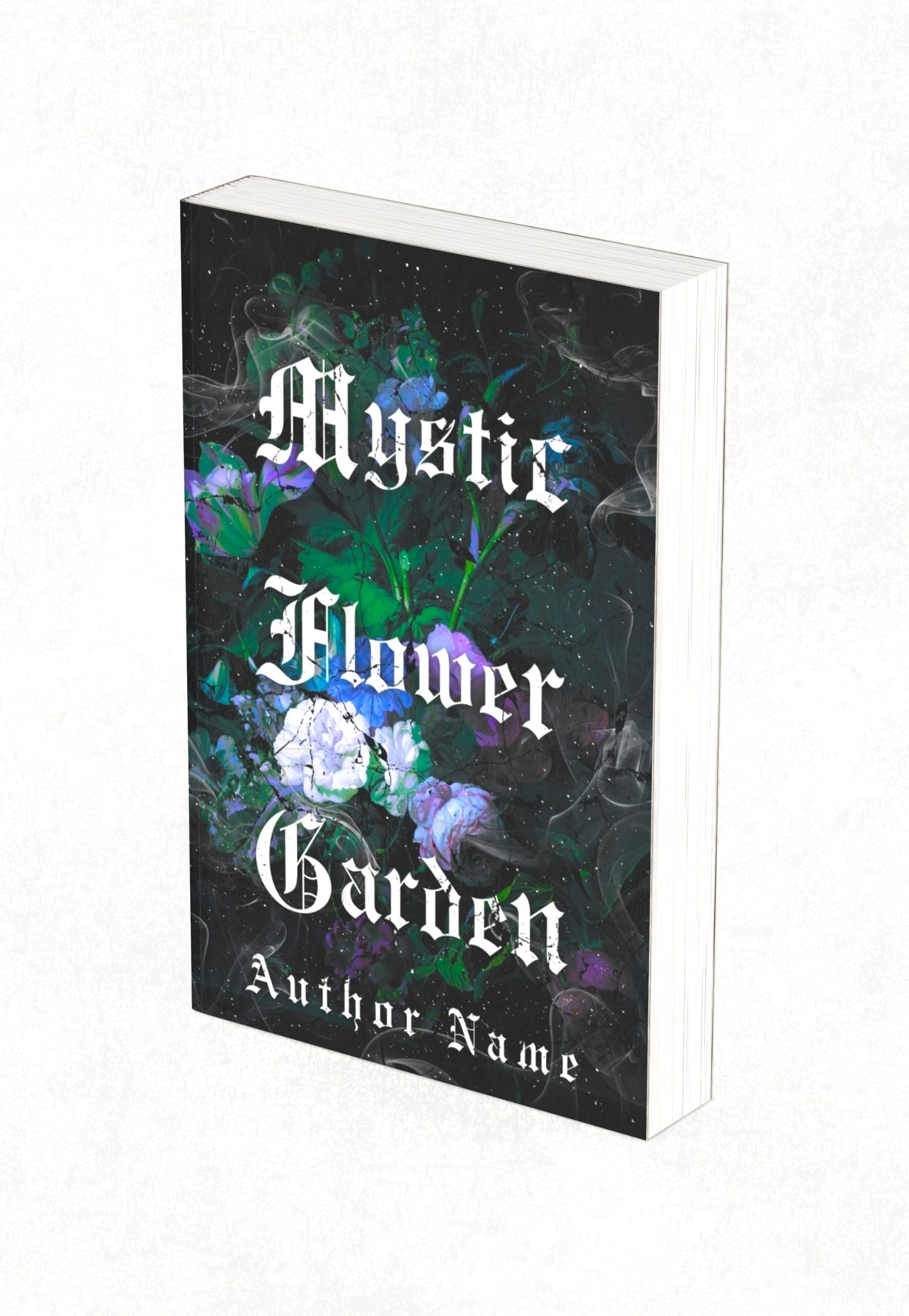 Gothic floral, moody night garden, sprayed edge